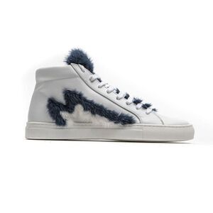 Mr&Mrs Italy Fur Accent HighTop Sneakers Women White